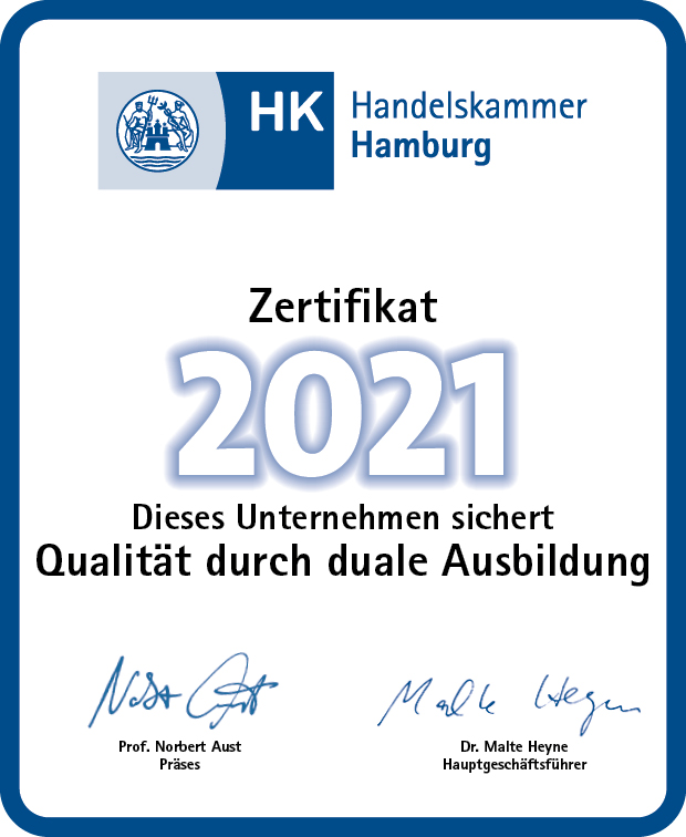 Handelskammer-Zertifikat 2021